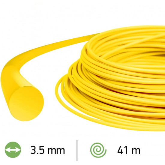 Trimmera aukla 3.5mm /41m dzeltena apaļā