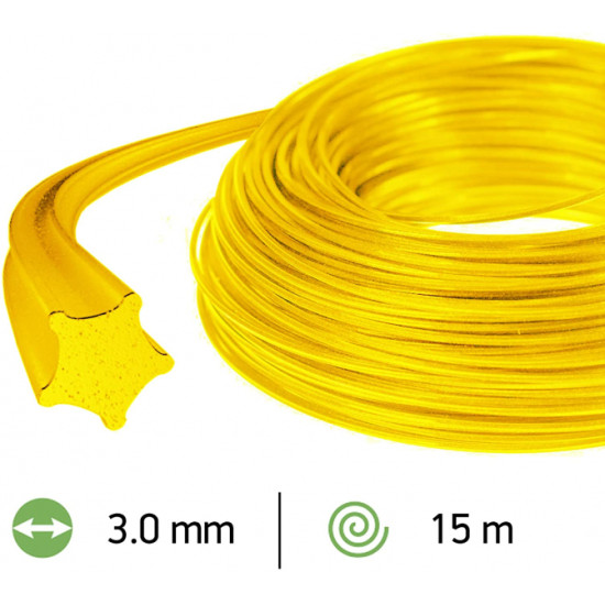 Trimmera aukla 3.0mm /15m dzeltena Starline