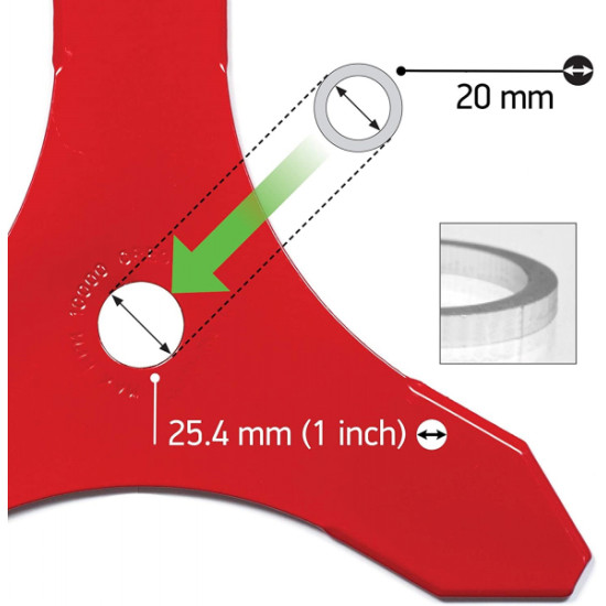 2 -zobu zāles asmens 255 (20mm/25.4mm)