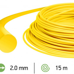 Trimmera aukla 2.0mm /15m dzeltena apaļā