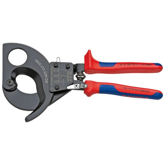Kabeļu grieznes ar spēka mehānismu Cu + Al, DR Ø52mm/380mm², Knipex