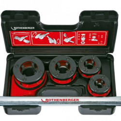 Vītņgriežu komplekts SUPER CUT, 1/2''-3/4''-1''-1.1/4'', Rothenberger