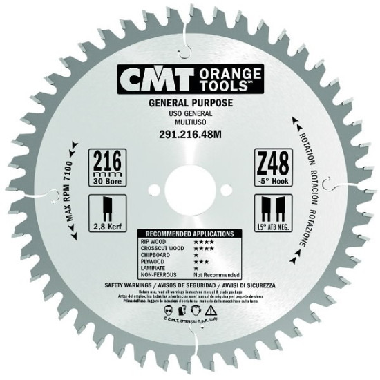 Zāģripa HM 210x2,8x30 Z36, CMT