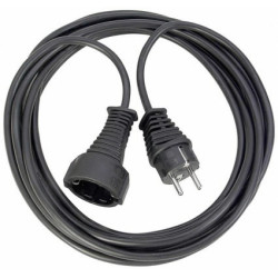 Quality extension cable of plastic black H05VV-F 3G1,5 2m, 230V, 3G1,5mm2, Brennenstuhl