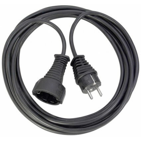 Quality extension cable of plastic black H05VV-F 3G1,5 2m, 230V, 3G1,5mm2, Brennenstuhl