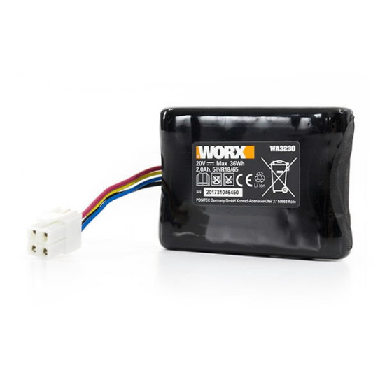 Akumulators (Li-ion, 2.0Ah, 20V) WA3230, pos.43, Worx