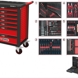 Instrumentu ratiņi RACINGline, 7 atvilktnes +598gab. kompl., KS Tools