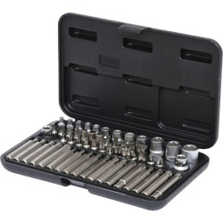Muciņu uzgaļu komplekts 1/4", 3/8", 1/2" TX, 57 gab., KS Tools