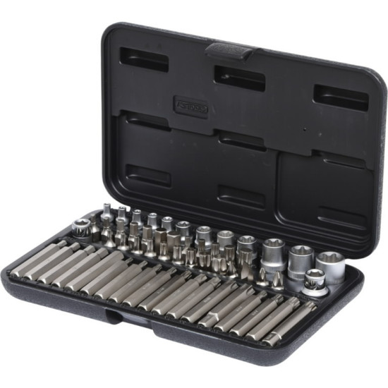 Muciņu uzgaļu komplekts 1/4", 3/8", 1/2" TX, 57 gab., KS Tools
