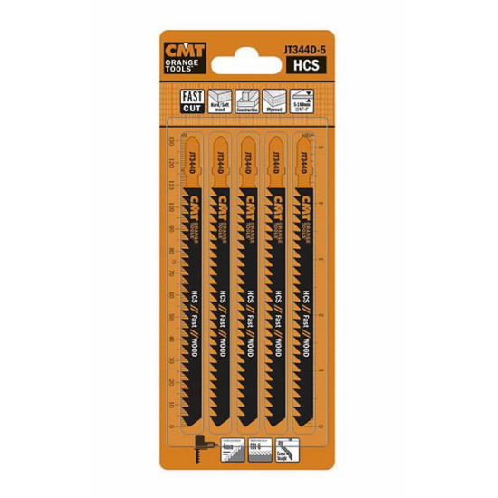 Figūrzāģa asmens kokam HCS, 5 gab. 110x4mm Z6TPI, CMT