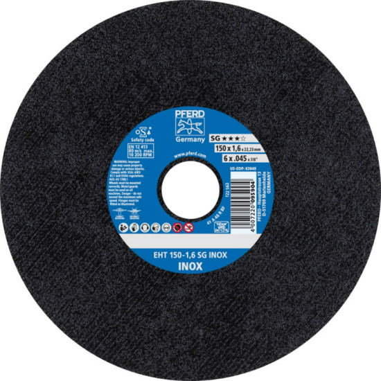 Griezējdisks SG Inox 150x1,6/22,23mm, Pferd