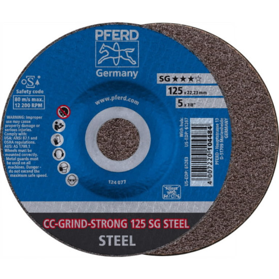 Slīpēšanas disks CC-GRIND-STRONG 125mm SG Steel, Pferd