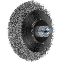 Koniskā drāšu birste KBU Nerūsējošā tērauda 125x10/M14 0,35m 125x10/M14 0,35mm, Pferd