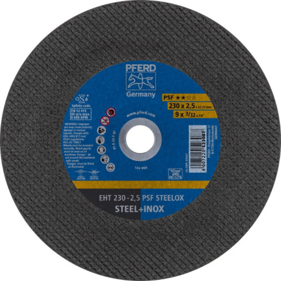 Griezējdisks PSF Steelox 230x2,5mm, Pferd