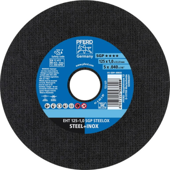 Griezējdisks SGP Steelox 125x1mm, Pferd