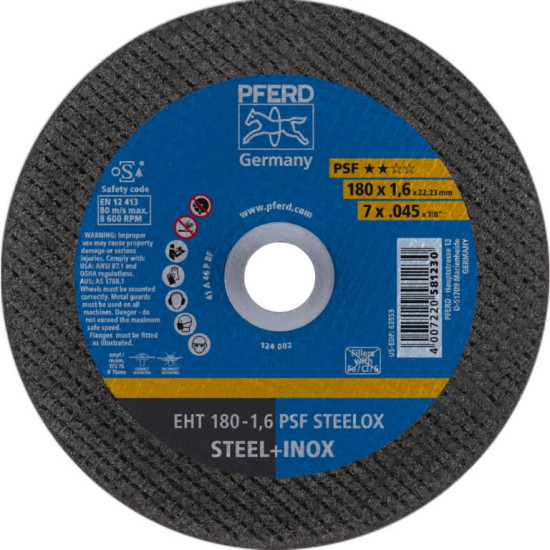 Griezējdisks PSF Steelox 180x1,6mm, Pferd