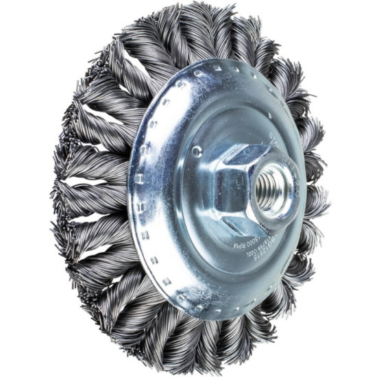 Koniskā drāšu birste KBG CT tērauda 125x15/M14 0,5mm, Pferd