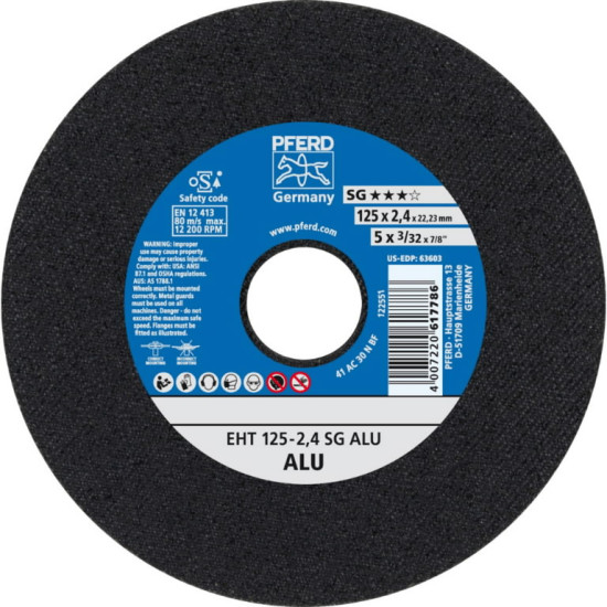 Griezējdisks SG Alu 125x2,4mm, Pferd