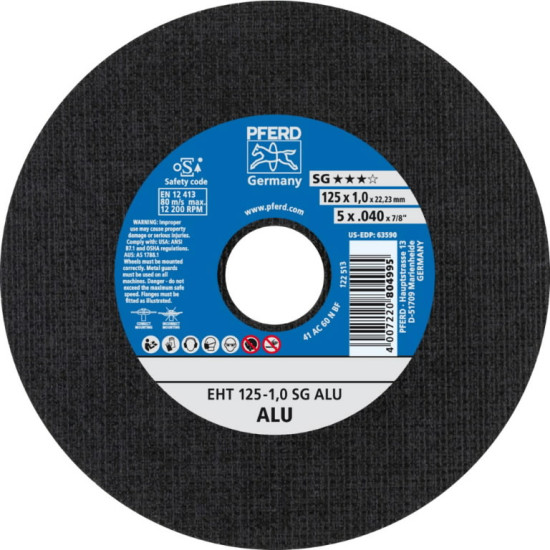 Griezējdisks SG Alu 125x1mm, Pferd