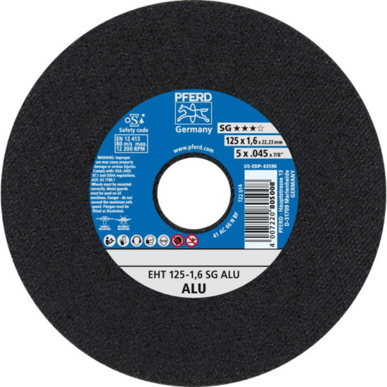 Griezējdisks SG Alu 125x1,6mm, Pferd