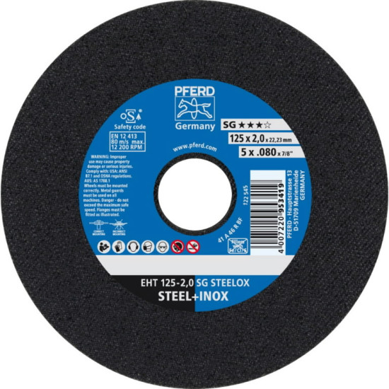Griezējdisks SG Steelox 125x2mm, Pferd