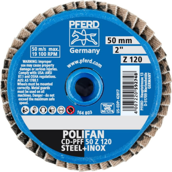 Lameļu disks Mini-POLIFAN CD 50mm Z120 PFF, Pferd