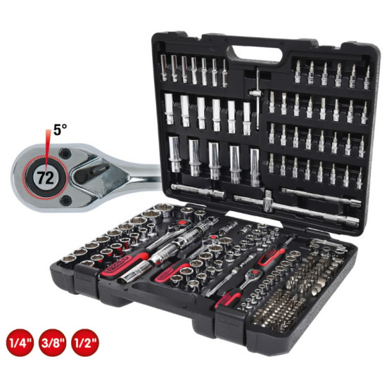 Instrumentu komplekts CHROMEplus 1/4+3/8+1/2'' 195 gab., KS Tools