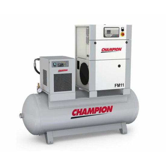 Skrūves kompresors 11kW FM11/CT/500 ar iebūvētu g. žāvētāju, Champion