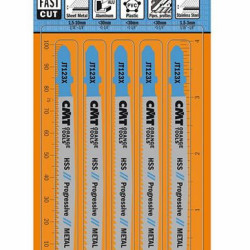 Figūrzāģa asmens metālam, 5 gab. 75x1,2-2,6/10-21TPI, CMT