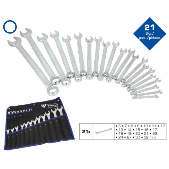 Kombinēto atslēgu komplekts, 6-32mm, 21-gab., Brilliant Tools