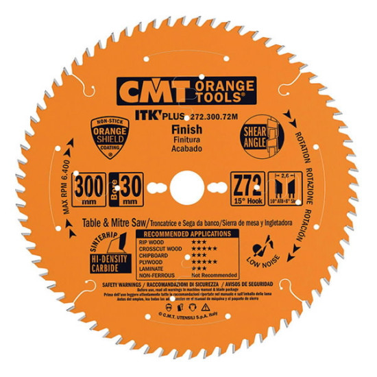 Zāģripa kokam 3ITK Plus 305x30mm Z72, CMT
