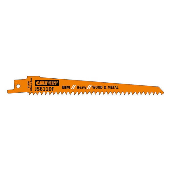 Zobenzāģa asmens kokam un metālam 5 gab. BIM Co8 150x1,25mm 150x1,25mm 6TPI, CMT