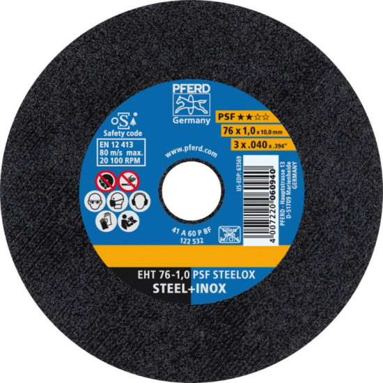 Griezējdisks PSF Steelox 76x1/10mm, Pferd