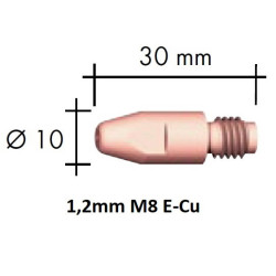 Kontaktdīze E-Cu M8x30x10 - 1,2mm, Binzel