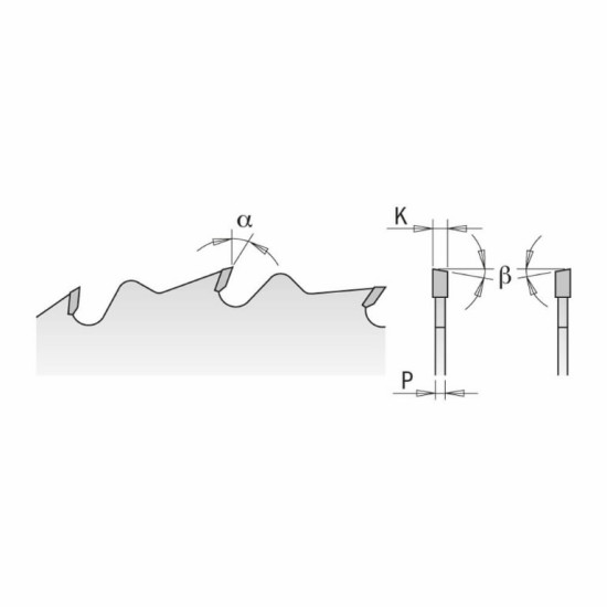 Zāģripa kokam 190x2,6x30mm Z12 a=20° b=10° ATB, CMT