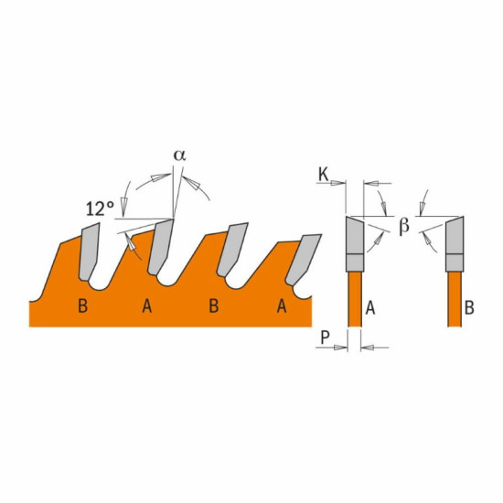 Zāģripa kokam 160x1.8x20(+16) Z56 a=12° b=10° ATB, CMT