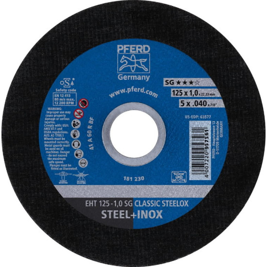 Griezējdisks SG Classic Steelox 125x1mm, Pferd