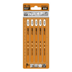 Figūrzāģa asmens kokam un metālam BiM, 5 gab. 132x1.7-2.6x10 132x1.7-2.6x10-15TPI, CMT