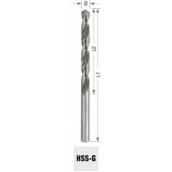 Metāla urbis DIN338 HSS-G Ø10,0x133mm 10gab., Exact