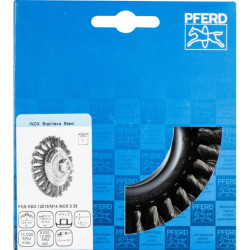 Koniskā drāšu birste vītā KBG nerūsējošā tērauda 125mm/M14 0 125mm/M14 0,35mm, Pferd