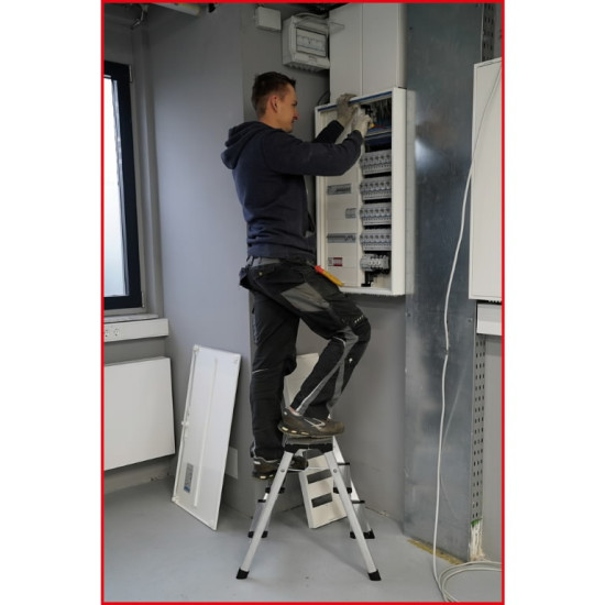 Kāpnes ar platformu, 3 pakāpieni, 600 mm, KS Tools