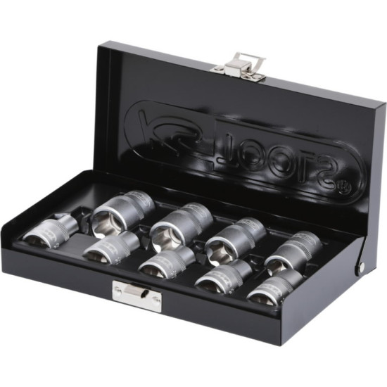 Muciņu komplekts 1/2" Torx E10-E24, 9 gab., KS Tools