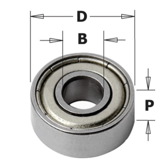 Gultnis B=4,76mm D=9,5mm P=3,2mm, CMT