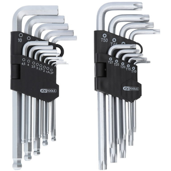 L-Hex and L-Torx wrench set, 22pcs 22 osa, KS Tools