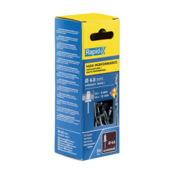 Alumīnija kniedes Al 4,8x16mm 50gab.+urbis komplektā, Rapid