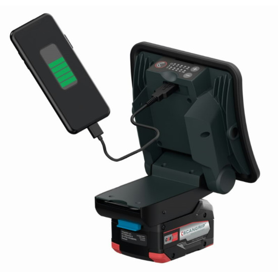 Akumulatora darba lampa NOVA 2 CONNECT, 2000 lm, karkass CA CAS, Scangrip