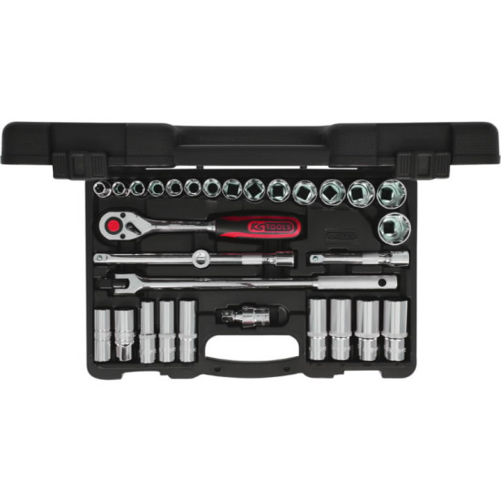 1/2" CHROME+ uzgriežņu galvu komplekts, collu izmēri 30pcs, KS Tools