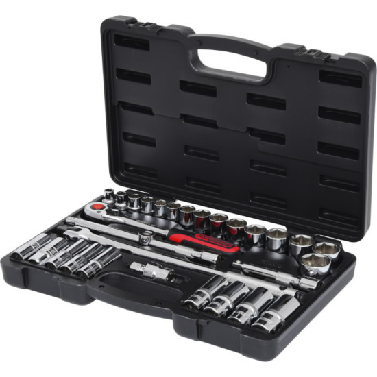 1/2" CHROME+ uzgriežņu galvu komplekts, collu izmēri 30pcs, KS Tools