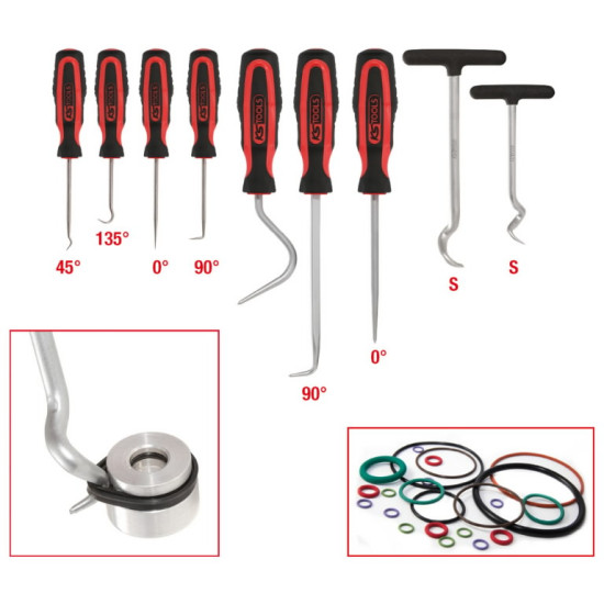 Āķu un īlenu komplekts, 9 gab., KS Tools