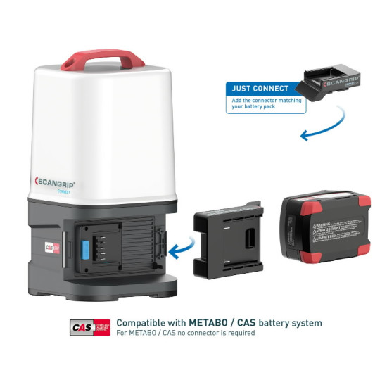 Akumulatora darba lampa AREA10 CONNECT, 10000 lm, karkass C CAS, Scangrip